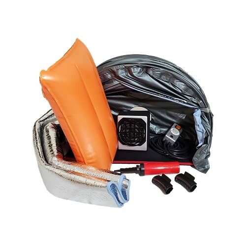 Person wrapped in a silver emergency survival blanket