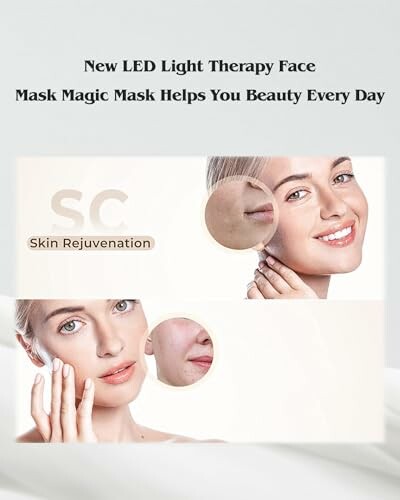 LED light therapy face mask for skin rejuvenation