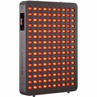 Red light therapy panel with multiple LEDs
