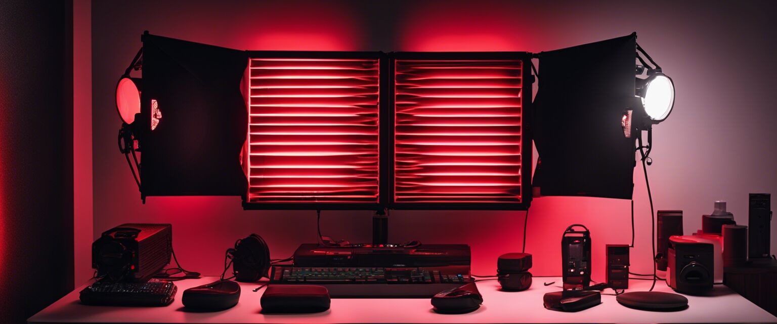 Red light therapy setup